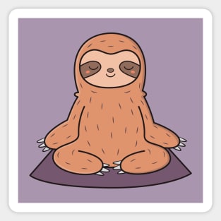 Lazy Kawaii Cute Sloth Loves Yoga Sticker